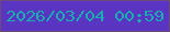 文字の大きさ：1、枠の色：6d4a79、背景の色：5a35c1、文字の色：17adb1 無料ブログパーツのブログ時計