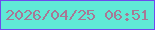 文字の大きさ：2、枠の色：6d4aee、背景の色：60e9d6、文字の色：a87795 無料ブログパーツのブログ時計