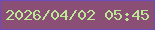 文字の大きさ：4、枠の色：6d4bc0、背景の色：8b4f76、文字の色：bce795 無料ブログパーツのブログ時計