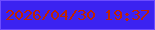 文字の大きさ：2、枠の色：6d4bff、背景の色：3c22f1、文字の色：bf2401 無料ブログパーツのブログ時計