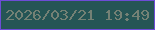 文字の大きさ：4、枠の色：6d4cd6、背景の色：255555、文字の色：748175 無料ブログパーツのブログ時計