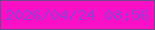 文字の大きさ：5、枠の色：6d4d87、背景の色：fa10c6、文字の色：993ad6 無料ブログパーツのブログ時計