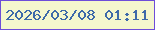 文字の大きさ：5、枠の色：6d4dd9、背景の色：f4f7ce、文字の色：3d6aa9 無料ブログパーツのブログ時計