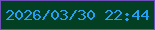 文字の大きさ：3、枠の色：6d4fb7、背景の色：034023、文字の色：22a1f4 無料ブログパーツのブログ時計