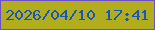 文字の大きさ：1、枠の色：6d4fc9、背景の色：b2ad1d、文字の色：1656bd 無料ブログパーツのブログ時計