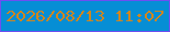 文字の大きさ：5、枠の色：6d4ff1、背景の色：068ed5、文字の色：cf861e 無料ブログパーツのブログ時計