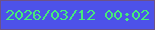 文字の大きさ：2、枠の色：6d5288、背景の色：4d52e9、文字の色：46ea7b 無料ブログパーツのブログ時計