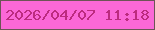 文字の大きさ：5、枠の色：6d5456、背景の色：fb68d7、文字の色：bc2b7f 無料ブログパーツのブログ時計