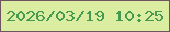 文字の大きさ：1、枠の色：6d5461、背景の色：daeda0、文字の色：459951 無料ブログパーツのブログ時計