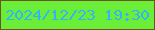 文字の大きさ：2、枠の色：6d5521、背景の色：6bee38、文字の色：33b5f5 無料ブログパーツのブログ時計