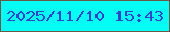 文字の大きさ：2、枠の色：6d5543、背景の色：02fef4、文字の色：2f46c6 無料ブログパーツのブログ時計