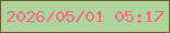 文字の大きさ：3、枠の色：6d572d、背景の色：aed499、文字の色：fa688e 無料ブログパーツのブログ時計