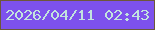 文字の大きさ：3、枠の色：6d573a、背景の色：7d51ed、文字の色：c2e3de 無料ブログパーツのブログ時計