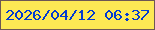 文字の大きさ：3、枠の色：6d5754、背景の色：fde954、文字の色：013ad2 無料ブログパーツのブログ時計