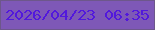文字の大きさ：2、枠の色：6d578b、背景の色：7e58b7、文字の色：5218dc 無料ブログパーツのブログ時計