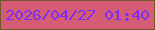 文字の大きさ：1、枠の色：6d5826、背景の色：d55c74、文字の色：7a2df5 無料ブログパーツのブログ時計