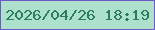 文字の大きさ：3、枠の色：6d59c5、背景の色：ade1cd、文字の色：2c7d5c 無料ブログパーツのブログ時計