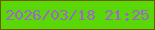 文字の大きさ：4、枠の色：6d5a01、背景の色：59d706、文字の色：a362d2 無料ブログパーツのブログ時計