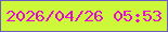 文字の大きさ：3、枠の色：6d5ac0、背景の色：cdf839、文字の色：e909d4 無料ブログパーツのブログ時計