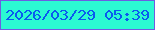 文字の大きさ：1、枠の色：6d5ce1、背景の色：2bf9d2、文字の色：0a5aef 無料ブログパーツのブログ時計