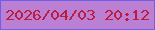 文字の大きさ：4、枠の色：6d5eec、背景の色：bb80d3、文字の色：bd1c3f 無料ブログパーツのブログ時計