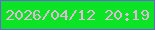 文字の大きさ：2、枠の色：6d5fdd、背景の色：0be325、文字の色：e5b7dd 無料ブログパーツのブログ時計