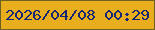 文字の大きさ：5、枠の色：6d6122、背景の色：e8ae1e、文字の色：152772 無料ブログパーツのブログ時計