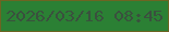 文字の大きさ：5、枠の色：6d6422、背景の色：2b8034、文字の色：3a503e 無料ブログパーツのブログ時計