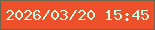 文字の大きさ：4、枠の色：6d664e、背景の色：ee502c、文字の色：ccfbe0 無料ブログパーツのブログ時計