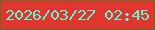 文字の大きさ：4、枠の色：6d6822、背景の色：e1352f、文字の色：5ef9d2 無料ブログパーツのブログ時計
