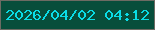 文字の大きさ：5、枠の色：6d6b63、背景の色：074e3b、文字の色：0adce6 無料ブログパーツのブログ時計