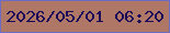 文字の大きさ：2、枠の色：6d6cc5、背景の色：ae7766、文字の色：1c065a 無料ブログパーツのブログ時計