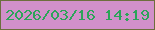 文字の大きさ：2、枠の色：6d6e3d、背景の色：d190ca、文字の色：2ca459 無料ブログパーツのブログ時計