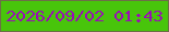 文字の大きさ：1、枠の色：6d6f47、背景の色：48c50b、文字の色：990fb5 無料ブログパーツのブログ時計