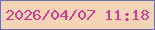 文字の大きさ：5、枠の色：6d71a7、背景の色：f4d4b6、文字の色：cb3d8e 無料ブログパーツのブログ時計