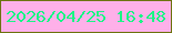文字の大きさ：1、枠の色：6d7310、背景の色：feb0e9、文字の色：1cf586 無料ブログパーツのブログ時計
