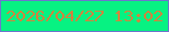 文字の大きさ：3、枠の色：6d75cd、背景の色：07f282、文字の色：d1843d 無料ブログパーツのブログ時計