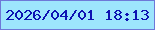 文字の大きさ：4、枠の色：6d78d8、背景の色：9de5fd、文字の色：0e11b2 無料ブログパーツのブログ時計