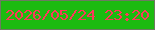 文字の大きさ：5、枠の色：6d7a61、背景の色：1cbb10、文字の色：fb395a 無料ブログパーツのブログ時計