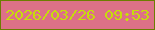 文字の大きさ：5、枠の色：6d7d00、背景の色：dd7187、文字の色：c7dd0b 無料ブログパーツのブログ時計