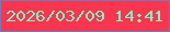文字の大きさ：1、枠の色：6d7dba、背景の色：fa3550、文字の色：7bf6c4 無料ブログパーツのブログ時計