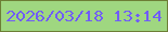 文字の大きさ：2、枠の色：6d7e35、背景の色：9fd780、文字の色：705cf9 無料ブログパーツのブログ時計