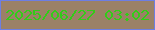 文字の大きさ：5、枠の色：6d7ee3、背景の色：9b8167、文字の色：32cc18 無料ブログパーツのブログ時計