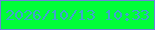 文字の大きさ：3、枠の色：6d82dc、背景の色：00fe38、文字の色：41a3cf 無料ブログパーツのブログ時計