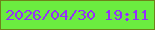 文字の大きさ：3、枠の色：6d831a、背景の色：6bec40、文字の色：9530f9 無料ブログパーツのブログ時計