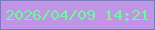 文字の大きさ：4、枠の色：6d83b7、背景の色：c094e6、文字の色：66fe8e 無料ブログパーツのブログ時計