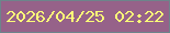 文字の大きさ：1、枠の色：6d848b、背景の色：966289、文字の色：fcfd78 無料ブログパーツのブログ時計