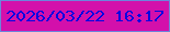 文字の大きさ：5、枠の色：6d84db、背景の色：d310ab、文字の色：0407e1 無料ブログパーツのブログ時計