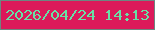 文字の大きさ：4、枠の色：6d8581、背景の色：dc195a、文字の色：67e1a6 無料ブログパーツのブログ時計