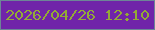 文字の大きさ：1、枠の色：6d8597、背景の色：7024a9、文字の色：93aa36 無料ブログパーツのブログ時計